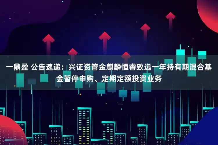 一鼎盈 公告速递：兴证资管金麒麟恒睿致远一年持有期混合基金暂停申购、定期定额投资业务